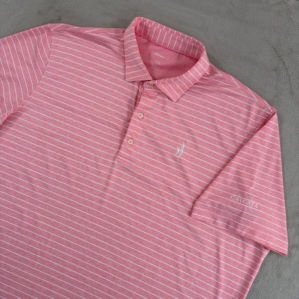 Johnnie O x Cascata Golf Club Performance Newton Polo Shirt Men 2XL Pink NWOT